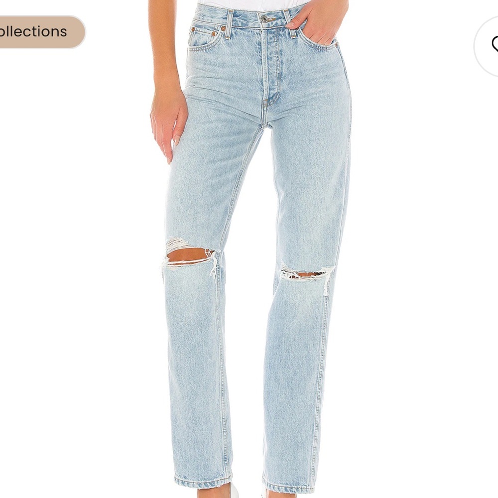 RE/DONE Originals High Rise Loose in Bleach Destroy